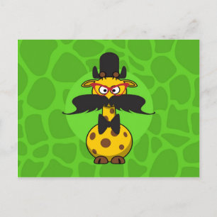 Funny Undercover Giraffe in Moustache Disguise Postcard
