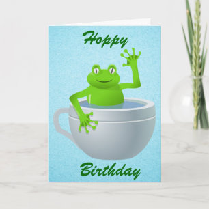 Funny Unexpected Frog in My Tea Cup Card