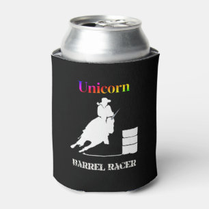 Funny Unicorn Barrel Racer Can Cooler