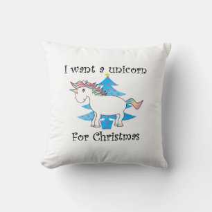 Funny unicorn christmas gift throw pillow