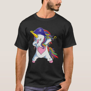Funny Unicorn Costume Pirate Jolly Roger Flag Hall T-Shirt