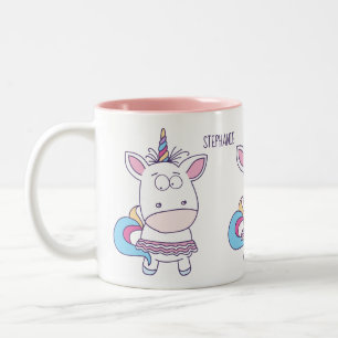 Funny Unicorn custom name mugs