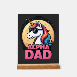 Funny Unicorn Dad Laufey Men Father's Day Christma Acrylic Sign