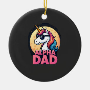 Funny Unicorn Dad Laufey Men Father's Day Christma Ceramic Ornament