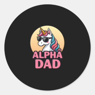 Funny Unicorn Dad Laufey Men Father's Day Christma Classic Round Sticker