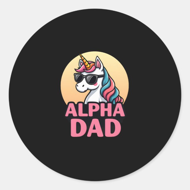 Funny Unicorn Dad Laufey Men Father's Day Christma Classic Round Sticker (Front)