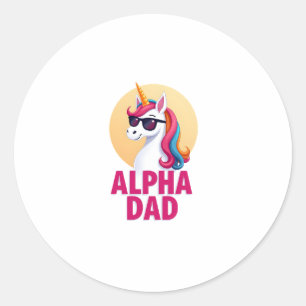 Funny Unicorn Dad Laufey Men Father's Day Christma Classic Round Sticker