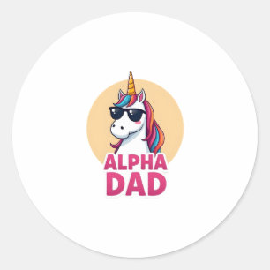Funny Unicorn Dad Laufey Men Father's Day Christma Classic Round Sticker
