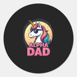 Funny Unicorn Dad Laufey Men Father's Day Christma Classic Round Sticker
