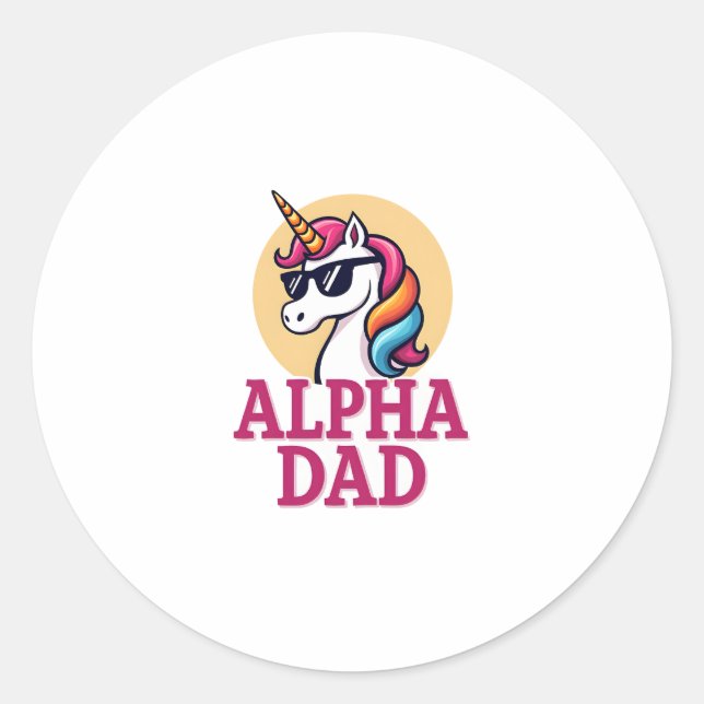 Funny Unicorn Dad Laufey Men Father's Day Christma Classic Round Sticker (Front)