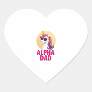 Funny Unicorn Dad Laufey Men Father's Day Christma Heart Sticker