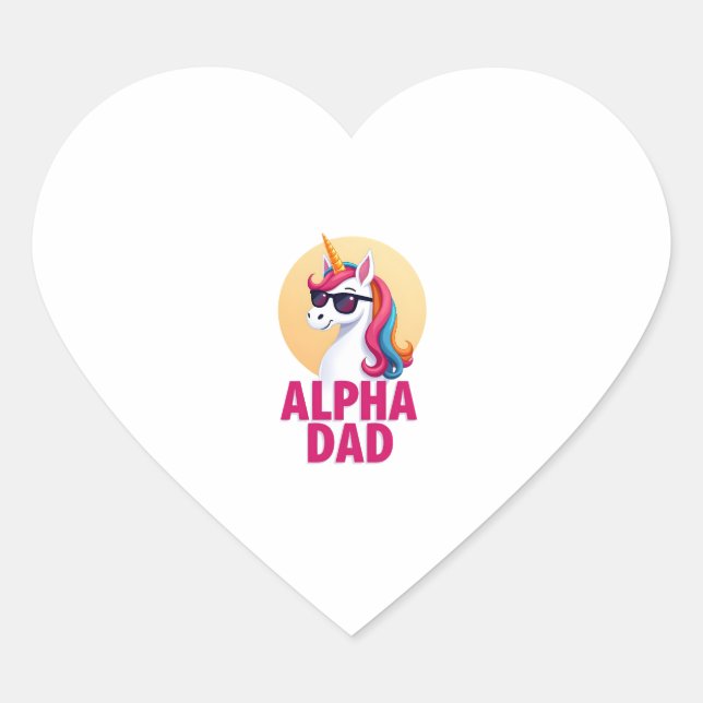 Funny Unicorn Dad Laufey Men Father's Day Christma Heart Sticker (Front)