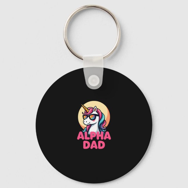 Funny Unicorn Dad Laufey Men Father's Day Christma Keychain (Front)