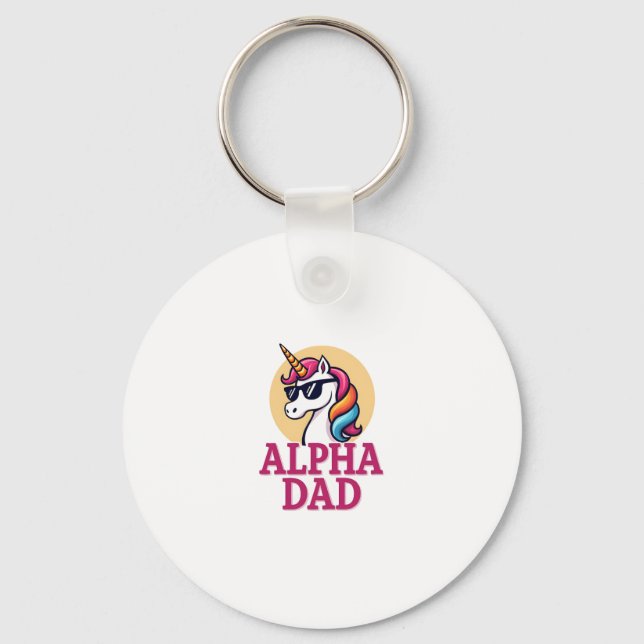 Funny Unicorn Dad Laufey Men Father's Day Christma Keychain (Front)