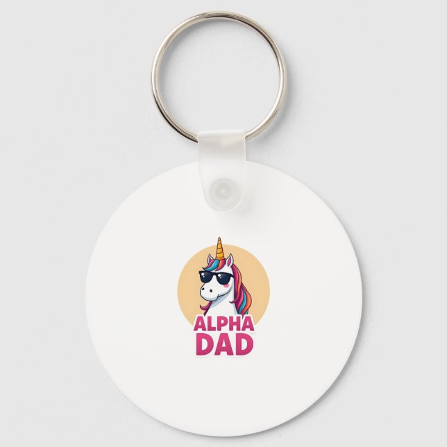 Funny Unicorn Dad Laufey Men Father's Day Christma Keychain (Front)