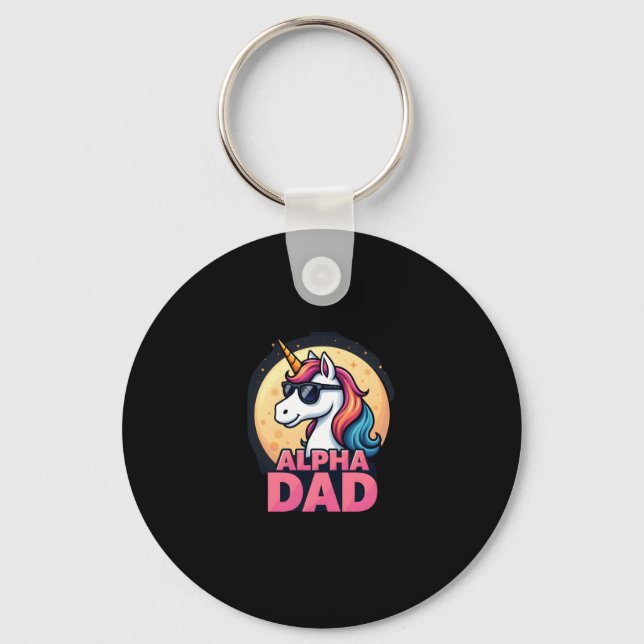 Funny Unicorn Dad Laufey Men Father's Day Christma Keychain (Front)