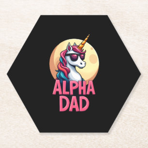 Funny Unicorn Dad Laufey Men Father's Day Christma Paper Coaster