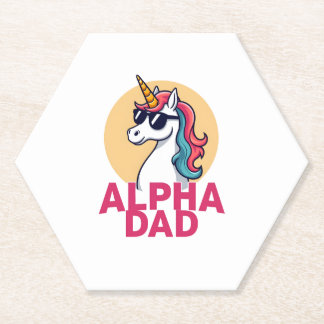 Funny Unicorn Dad Laufey Men Father's Day Christma Paper Coaster