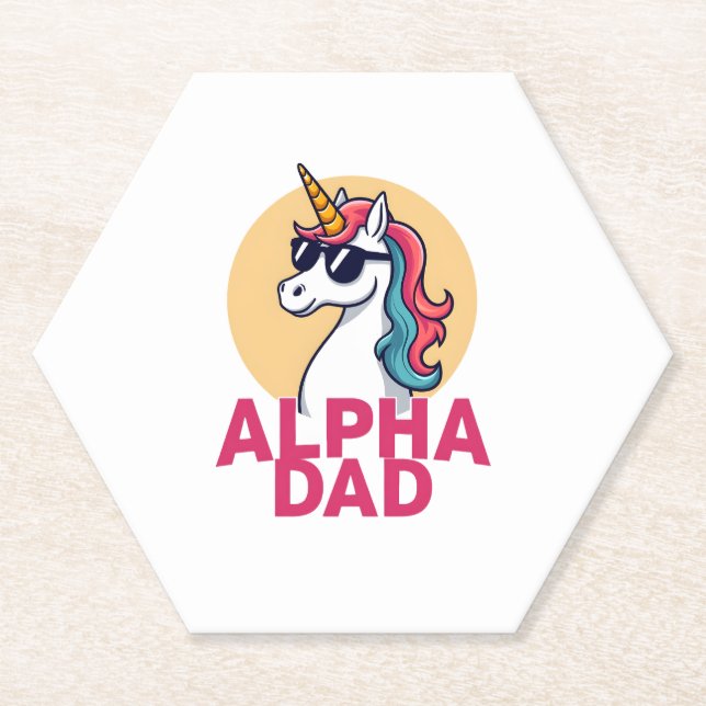 Funny Unicorn Dad Laufey Men Father's Day Christma Paper Coaster (Front)