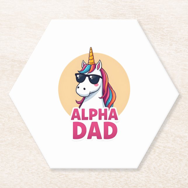 Funny Unicorn Dad Laufey Men Father's Day Christma Paper Coaster (Front)