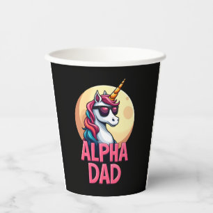 Funny Unicorn Dad Laufey Men Father's Day Christma Paper Cups