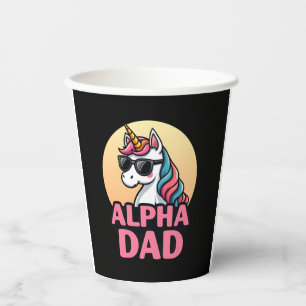 Funny Unicorn Dad Laufey Men Father's Day Christma Paper Cups