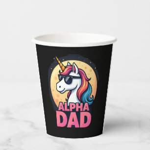 Funny Unicorn Dad Laufey Men Father's Day Christma Paper Cups