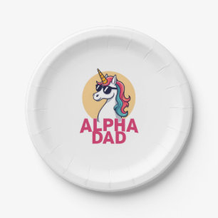 Funny Unicorn Dad Laufey Men Father's Day Christma Paper Plate