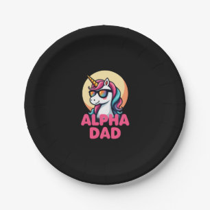 Funny Unicorn Dad Laufey Men Father's Day Christma Paper Plate