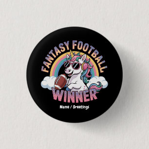 Funny Unicorn Fantasy Football Winner 2025 Style 1 Inch Round Button