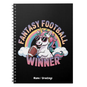 Funny Unicorn Fantasy Football Winner 2025 Style Notebook
