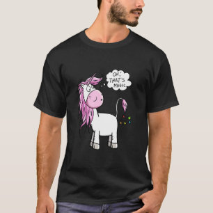 Funny Unicorn Fart Cartoon Oh! That's Magic Fantas T-Shirt