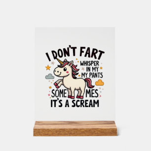 Funny Unicorn Fart Quote Vintage Rainbow Unicorn T Acrylic Sign