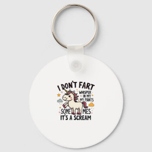 Funny Unicorn Fart Quote Vintage Rainbow Unicorn T Keychain