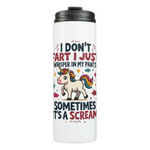 Funny Unicorn Fart Quote Vintage Rainbow Unicorn T Thermal Tumbler