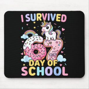 Funny Unicorn I Survived 67 Days Of School Meme Fo Mouse Pad