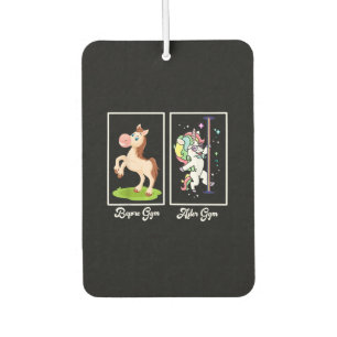 Funny Unicorn Illustration Before After Gym Air Freshener