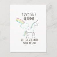 Funny Unicorn Illustration with Saying