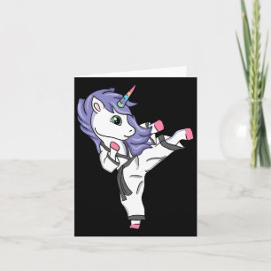 Funny Unicorn Karate Girl I Taekwondo Martial Arts Card