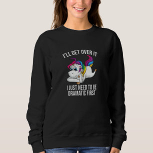 Funny Unicorn Lover Cute Drama Queen Girls Kids W Sweatshirt