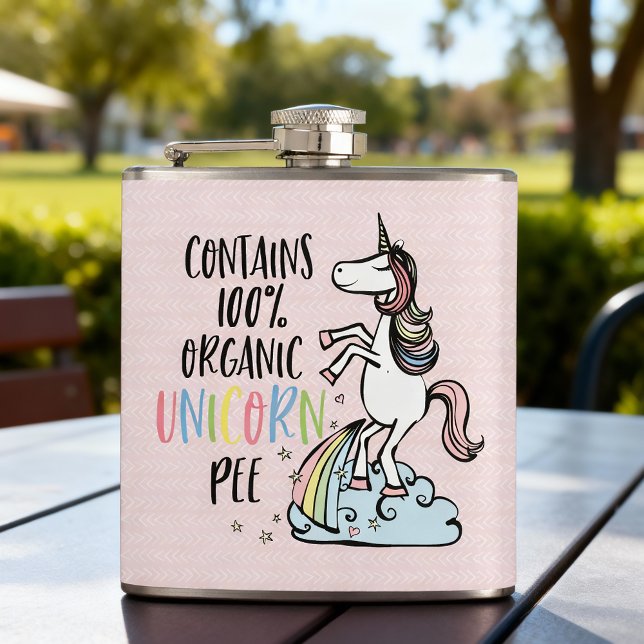 Funny Unicorn - Organic Unicorn Pee Hip Flask (Creator Uploaded)