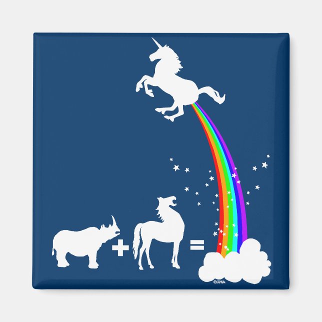 Funny unicorn origin magnet (Front)