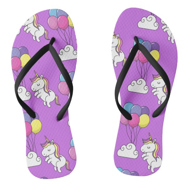 Funny Unicorn Pattern Magic Horse  Flip Flops (Footbed)