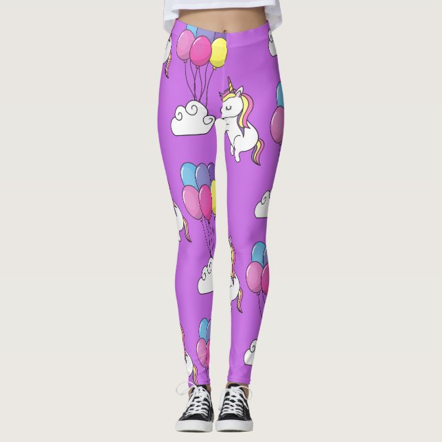 Funny Unicorn Pattern Magic Horse     Leggings (Front)
