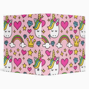 Funny Unicorn Pattern Pink Magic Horse Cute        Binder