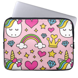 Funny Unicorn Pattern Pink Magic Horse Cute        Laptop Sleeve