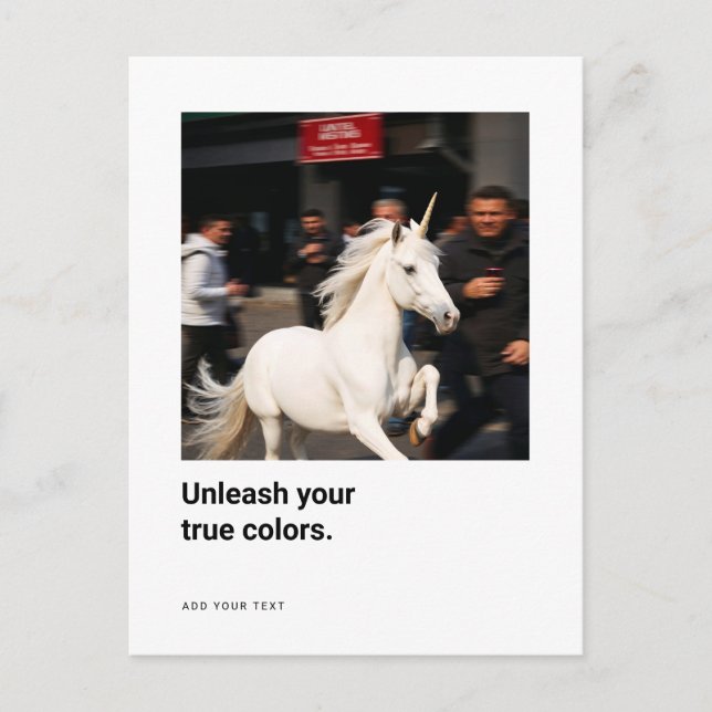 Funny Unicorn Photo Encouragement Cards (Front)