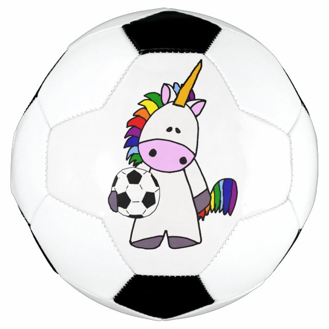 Funny Unicorn Playing Soccer Soccer Ball (Front)