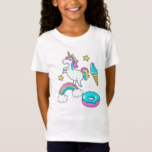 Funny unicorn pooping rainbow sprinkles on T-Shirt