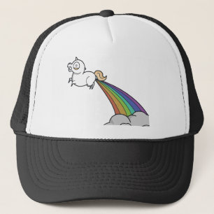 Funny Unicorn Pooping Rainbows Trucker Hat